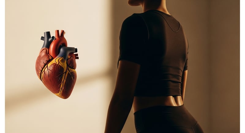 Cinematic editorial side-profile photograph of an anonymous figure seated in two positions side by side, one upright with open chest and one slouched with collapsed ribcage, warm honey-gold side-lighting against deep espresso brown shadows, no identifiable facial features