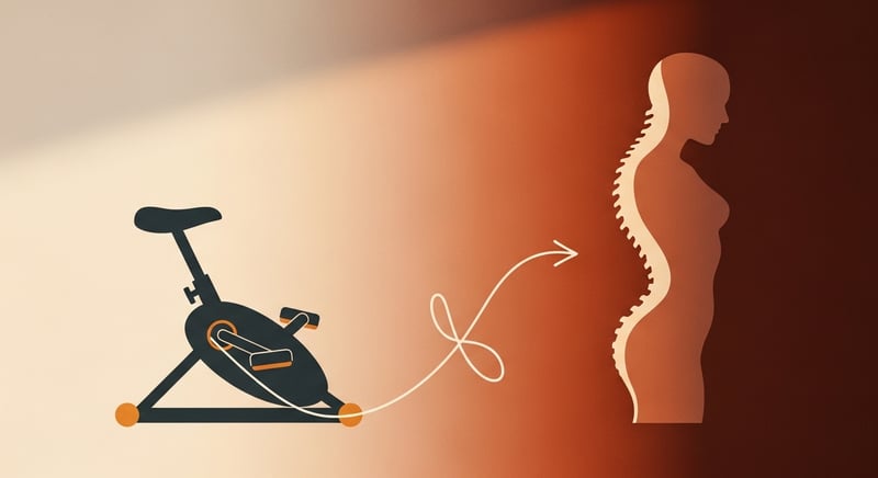 Two-panel watercolor of a creeping geological fault line beside a seated pair of legs pedalling under a desk, warm amber tones